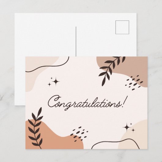 Abstracte kunst gefeliciteerd briefkaart (Voorkant / Achterkant)