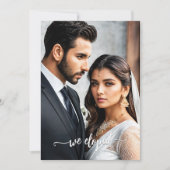 Abstracte kunst gelukkig ooit na bruiloft foto kaart (Voorkant)