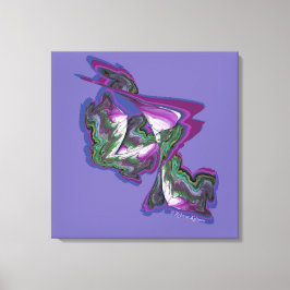 Abstracte kunst gemaakt met Paint & Digital Creati Canvas Afdruk