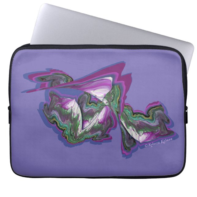 Abstracte kunst gemaakt met Paint & Digital Creati Laptop Sleeve (Voorkant)