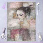 Abstracte kunst Gemengde Media Grunge Meisje Decou Tissuepapier (Craft)