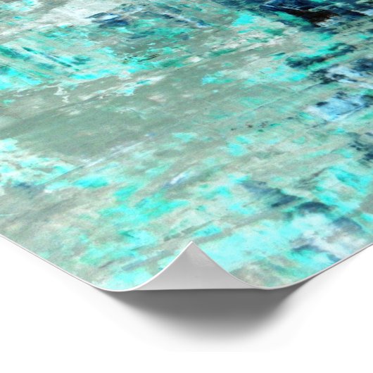 abstracte kunst "Generous" Turquoise Poster (Hoek)