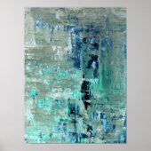 abstracte kunst "Generous" Turquoise Poster (Voorkant)