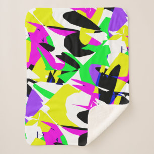 Abstracte Kunst Geometrie Unieke Worpdeken Sherpa Deken