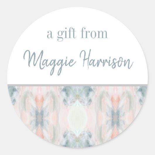 Abstracte Kunst Gepersonaliseerde Gift Stickers (Voorkant)