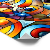 Abstracte kunst gestileerd menselijk gezicht Poste Poster (Hoek)