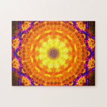 Abstracte kunst | Golden en Paarse Mandala