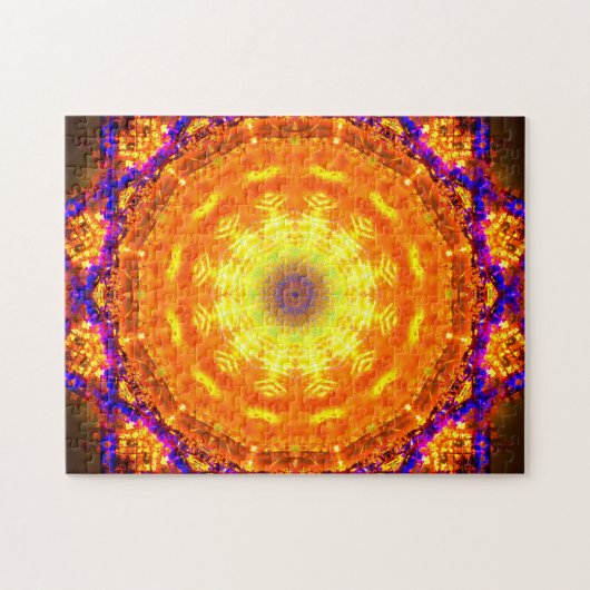 Abstracte kunst | Golden en Paarse Mandala Legpuzzel (Horizontaal)