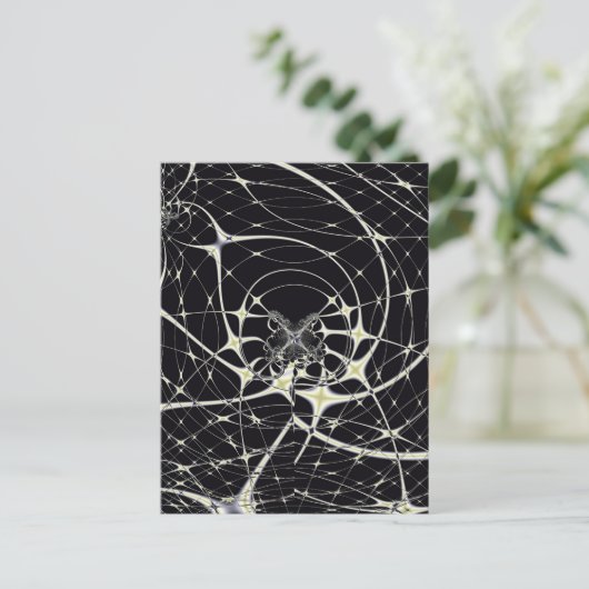 Abstracte kunst Golden Spiderweb Briefkaart (Staand voorkant)