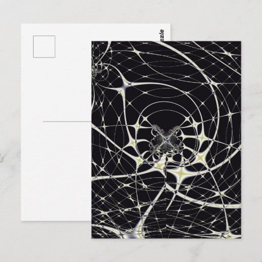 Abstracte kunst Golden Spiderweb Briefkaart (Voorkant / Achterkant)