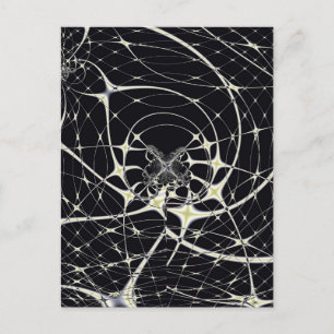Abstracte kunst Golden Spiderweb Briefkaart