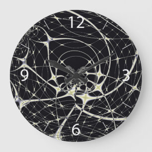 Abstracte kunst Golden Spiderweb Grote Klok