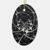 Abstracte kunst Golden Spiderweb Keramisch Ornament (Links)