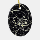 Abstracte kunst Golden Spiderweb Keramisch Ornament (Achterkant)