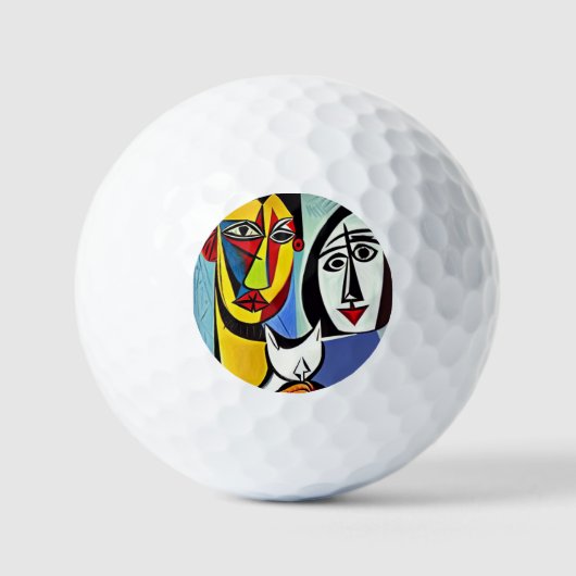 Abstracte Kunst Golfbal Golfballen (Voorkant)