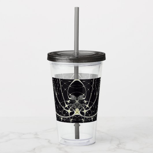 Abstracte Kunst Gouden Spinnenweb Acryl Drinkbeker (Voorkant)