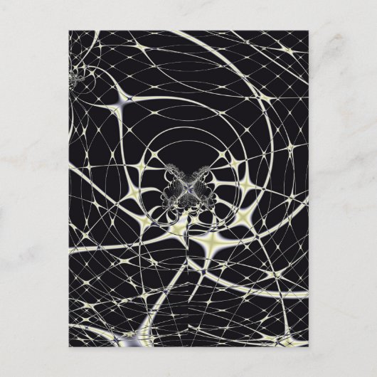Abstracte Kunst Gouden Spinnenweb Briefkaart (Voorkant)
