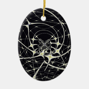 Abstracte Kunst Gouden Spinnenweb Keramisch Ornament