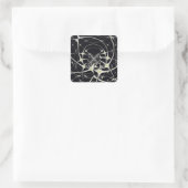 Abstracte Kunst Gouden Spinnenweb Vierkante Sticker (Tas)