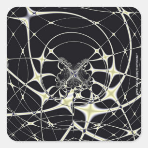 Abstracte Kunst Gouden Spinnenweb Vierkante Sticker