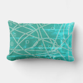 Abstracte kunst groen blauwe lijn cirkels minimali kussen