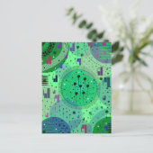 Abstracte Kunst: Groene Kiwi Vrucht Briefkaart (Staand voorkant)