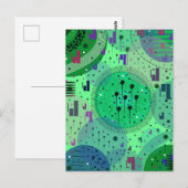 Abstracte Kunst: Groene Kiwi Vrucht Briefkaart (Voorkant / Achterkant)
