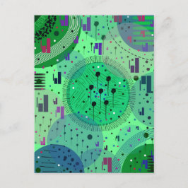 Abstracte Kunst: Groene Kiwi Vrucht Briefkaart