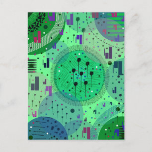 Abstracte Kunst: Groene Kiwi Vrucht Briefkaart
