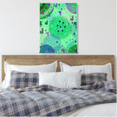 Abstracte Kunst: Groene Kiwi Vrucht Canvas Afdruk (Insitu (Slaapkamer))