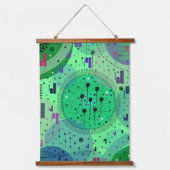 Abstracte Kunst: Groene Kiwi Vrucht Hangend Wandkleed (Voorkant)