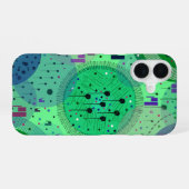 Abstracte Kunst: Groene Kiwi Vrucht iPhone 16 Hoesje (Achterkant horizontaal)