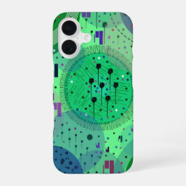 Abstracte Kunst: Groene Kiwi Vrucht iPhone 16 Hoesje