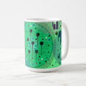 Abstracte Kunst: Groene Kiwi Vrucht Koffiemok (Voorkant rechts)