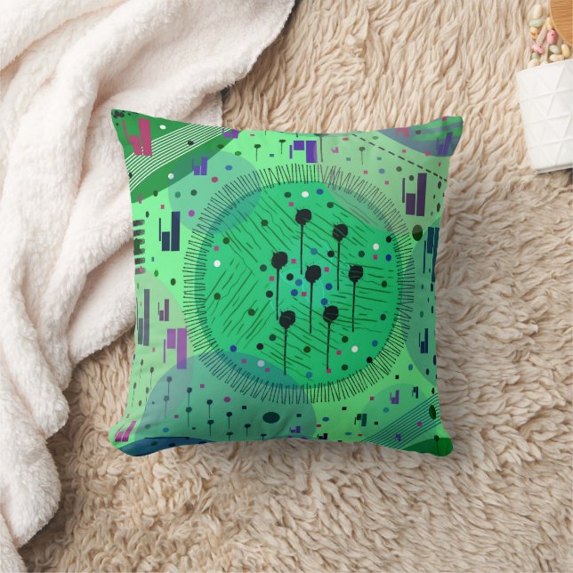 Abstracte Kunst: Groene Kiwi Vrucht Kussen (Deken)
