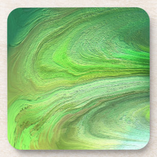 Abstracte kunst groene metalen verf drankjes onderzetter