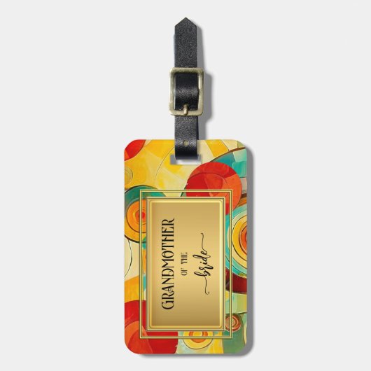 Abstracte Kunst Grootmoeder Bagagelabel (Voorkant verticaal)
