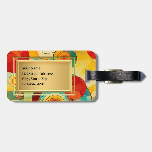 Abstracte  Kunst Grootmoeder Bagagelabel (Achterkant horizontaal)