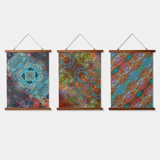 Abstracte kunst hangend wandkleed (Driedubbel)