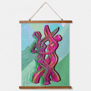abstracte kunst hangend wandkleed