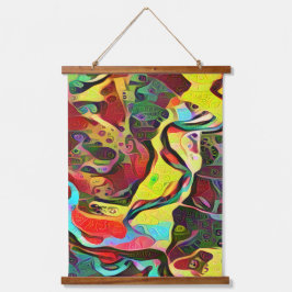 Abstracte kunst hangend wandkleed