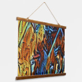 abstracte kunst hangend wandkleed (Gebogen)