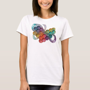 ABSTRACTE KUNST HONINGRAAT PATROON BLOEMEN ONTWERP T-SHIRT