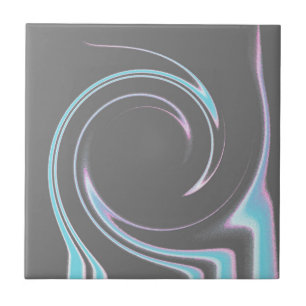 Abstracte kunst houtskool grijs blauw wit minimali tegeltje