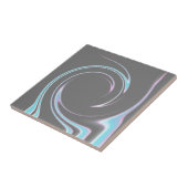 Abstracte kunst houtskool grijs blauw wit minimali tegeltje (Zijkant)