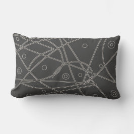 Abstracte kunst houtskool witte lijn cirkel minima kussen