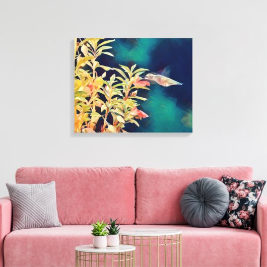 Abstracte kunst Hummingbird Floral Canvas Art Prin (Insitu (Woonkamer))