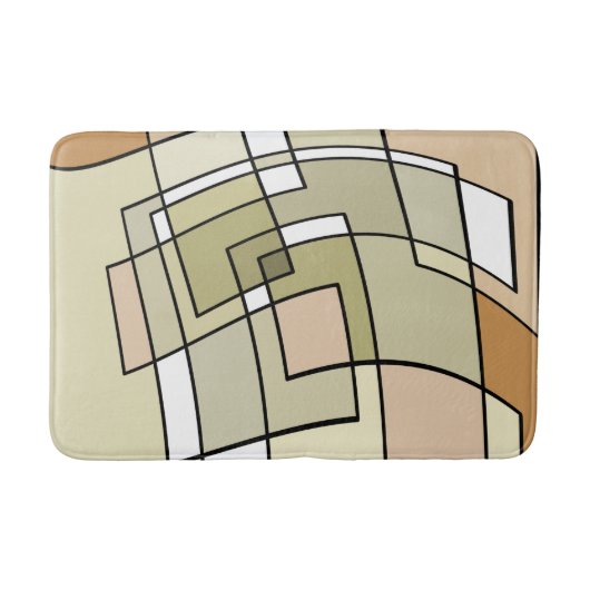 Abstracte kunst in de herfst van Cream Pastel Badmat (Voorkant)