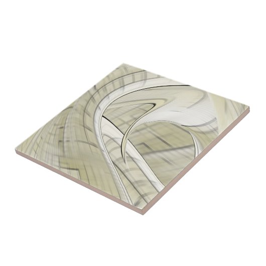 Abstracte kunst in de herfst van Cream Pastel Tegeltje (Zijkant)