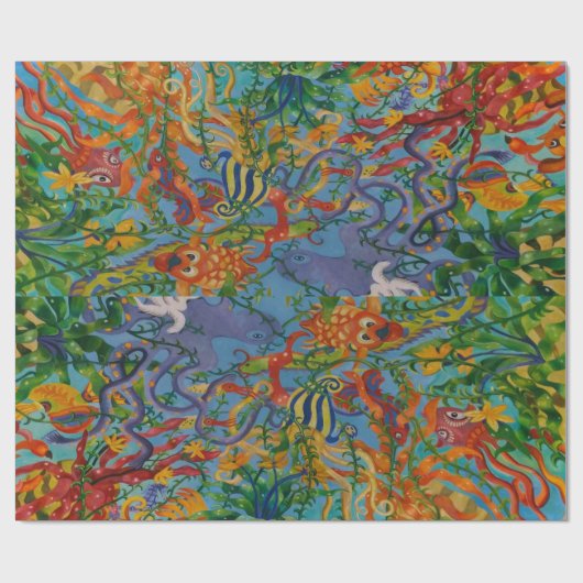 Abstracte kunst in de Oceaan Cadeaupapier (Vlak)